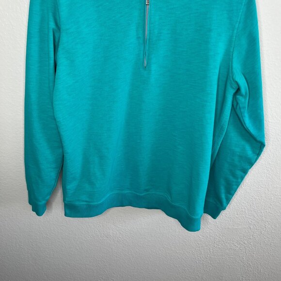 AdiPure By Adidas Mens Medium Green Golf Quarter-Zip Pullover - Picture 4 of 12